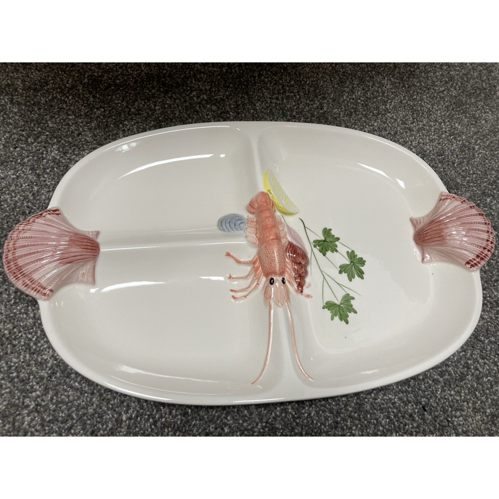 NEW Lord & Taylor 3 Section LOBSTER Plate Serving Dish Tray Platter‎ Japan RARE